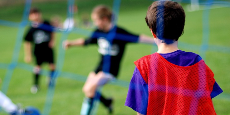 kids playing football