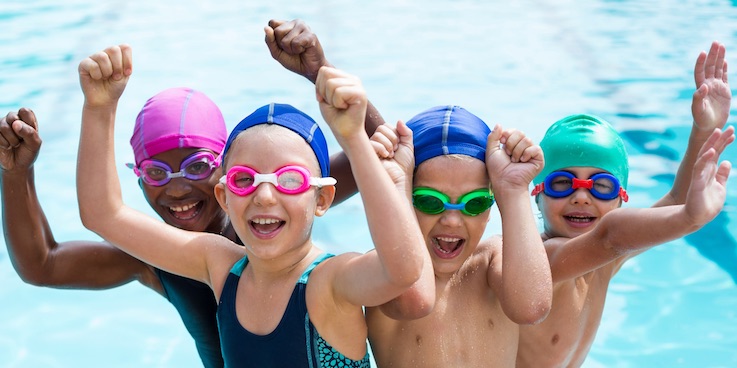 Kids in swimming pool