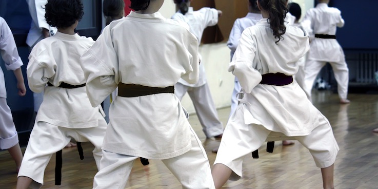 Kids in judo class