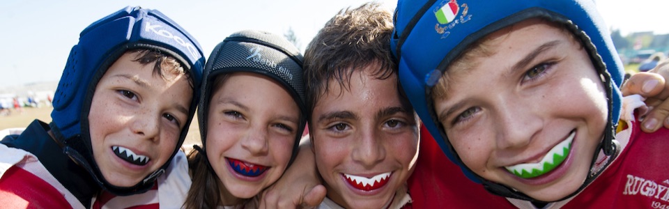 Kids playing rugby